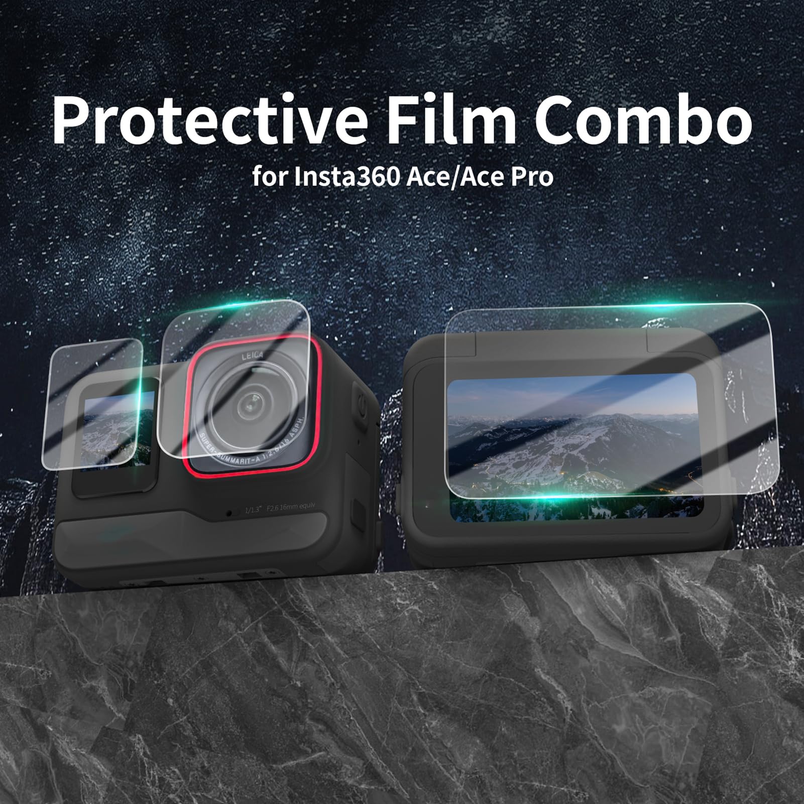 2 Set Screen Protector for Insta360 Ace Pro,Ultra HD Tempered Glass Film Screen Protector Lens Protector for Insta360 Ace Pro Camera Accessories,9H Hardness, Scratch Resistant