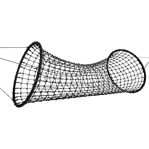 Hearthsong 6-Foot Hanging Woven Rope Tunnel Bridge, 6'L x 3' diam, Black, Weather Resistant, Polyester Rope, Ages 5 and Up