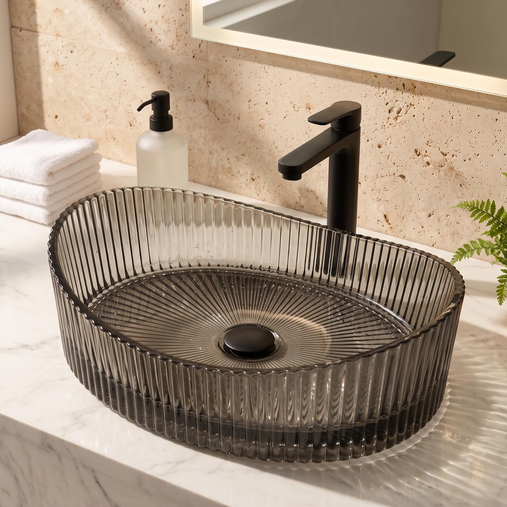 BASSINO Ceramic Wash Basin - White Marble Sink -12
