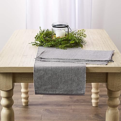 Miniatura 5 de DII Colección de dos tonos, camino de mesa, 13x72, gris