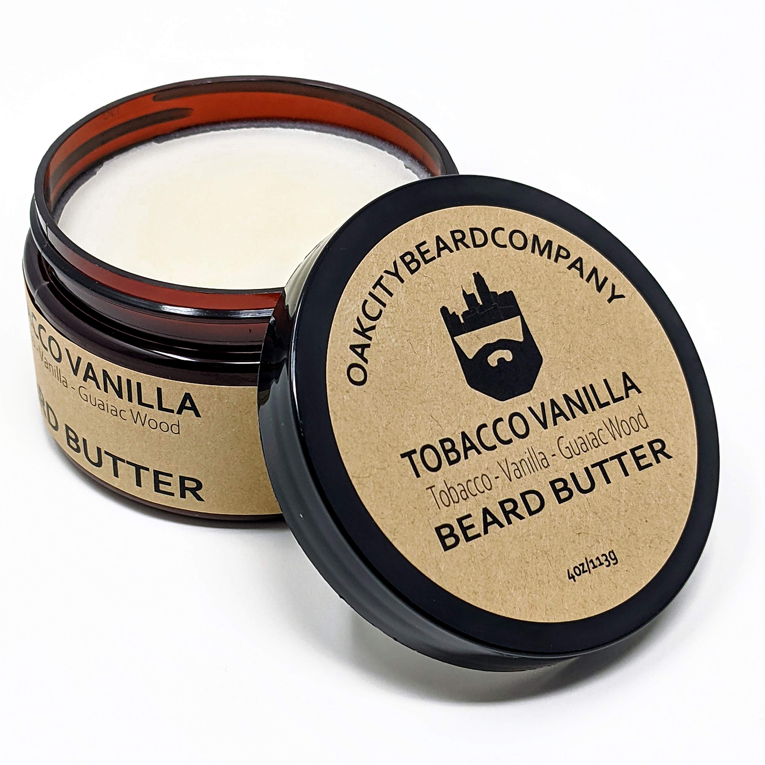 OakCityBeardCo. - Tobacco Vanilla - 4 Ounce - Beard Butter - Beard Conditioner - Tobacco - Vanilla - Guaiac Wood