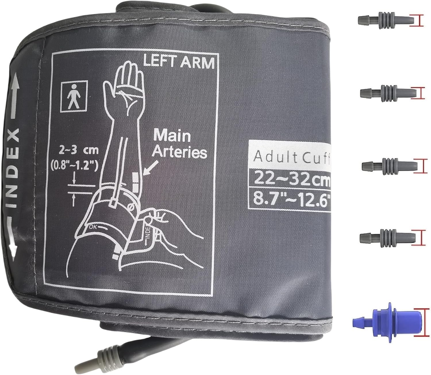Medium Easy Wrap Blood Pressure Cuff for Thin and Small Arm,Compatible with Omron 8.7~12.6 Inches (22~32) CM Adult BP Replacement Cuff, Adult Cuff Only -5 Connectors (Medium+ 5 Connectors) Medium Easy Wrap Blood Pressure Cuff for Thin and Small Arm,Compatible with Omron 8.7~12.6 Inches (22~32) CM Adult BP Replacement Cuff, Adult Cuff Only -5 Connectors (Medium+ 5 Connectors)