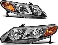 Vista 44 de oEdRo Ensamble de faros Compatible con 2005-2010 Chevy Cobalt / 2007-2010 Pontiac G5 / 2005-2006 Pursuit Reemplazo de faro Carcasa de cromo