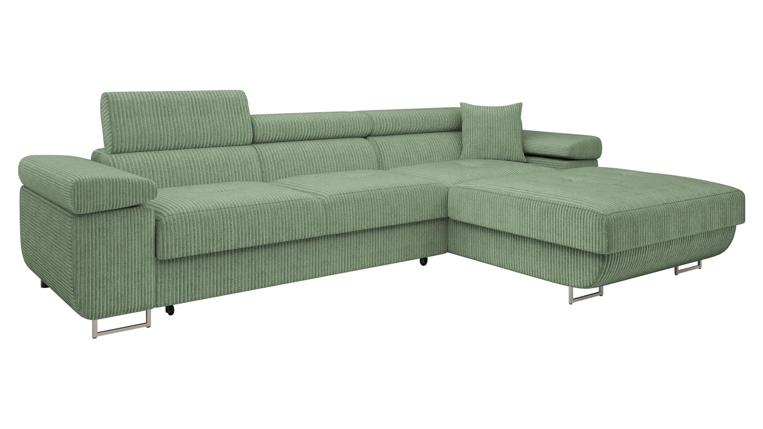 Mirjan24 Ecksofa Torezio Mini Cord mit Bettkasten (Poso 47, R)