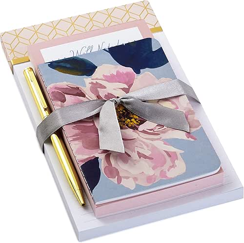 Hallmark Notepad Bundle with Pen, Pretty Pinks (3 Notepads in