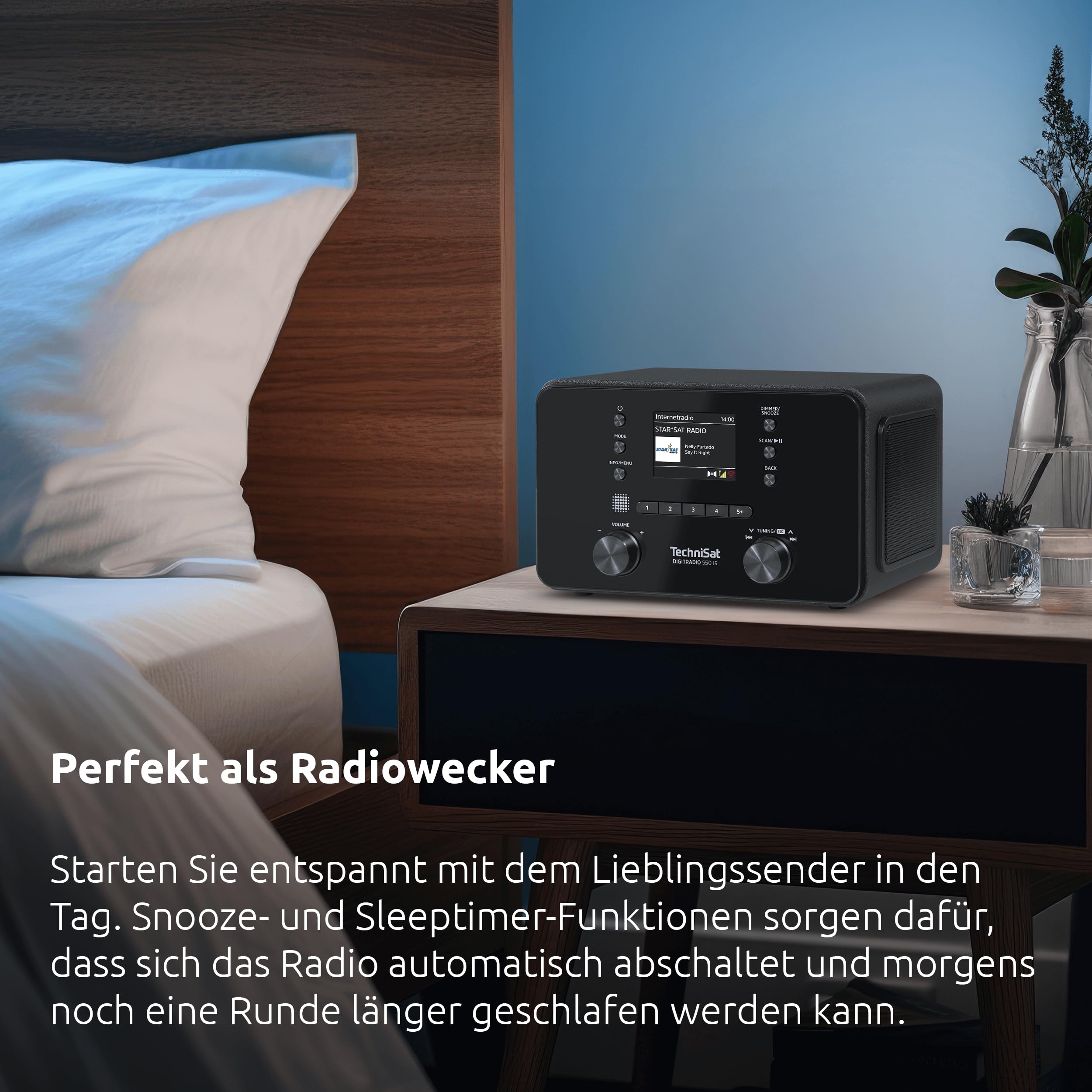 TechniSat DIGITRADIO 550 IR Internetradio DAB+ UKW WLAN Bluetooth Farbdisplay Fernbedienung App-Steuerung 10 Watt RMS