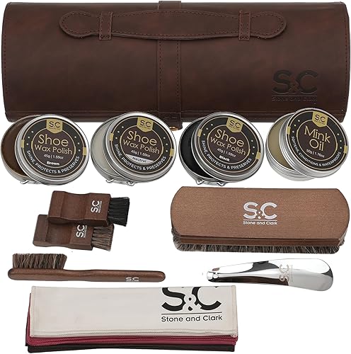 Vista 16 de Stone and Clark Original Shoe Polish & Care Kit - Leather Shoe Shine Kit for Men & Women Rojo