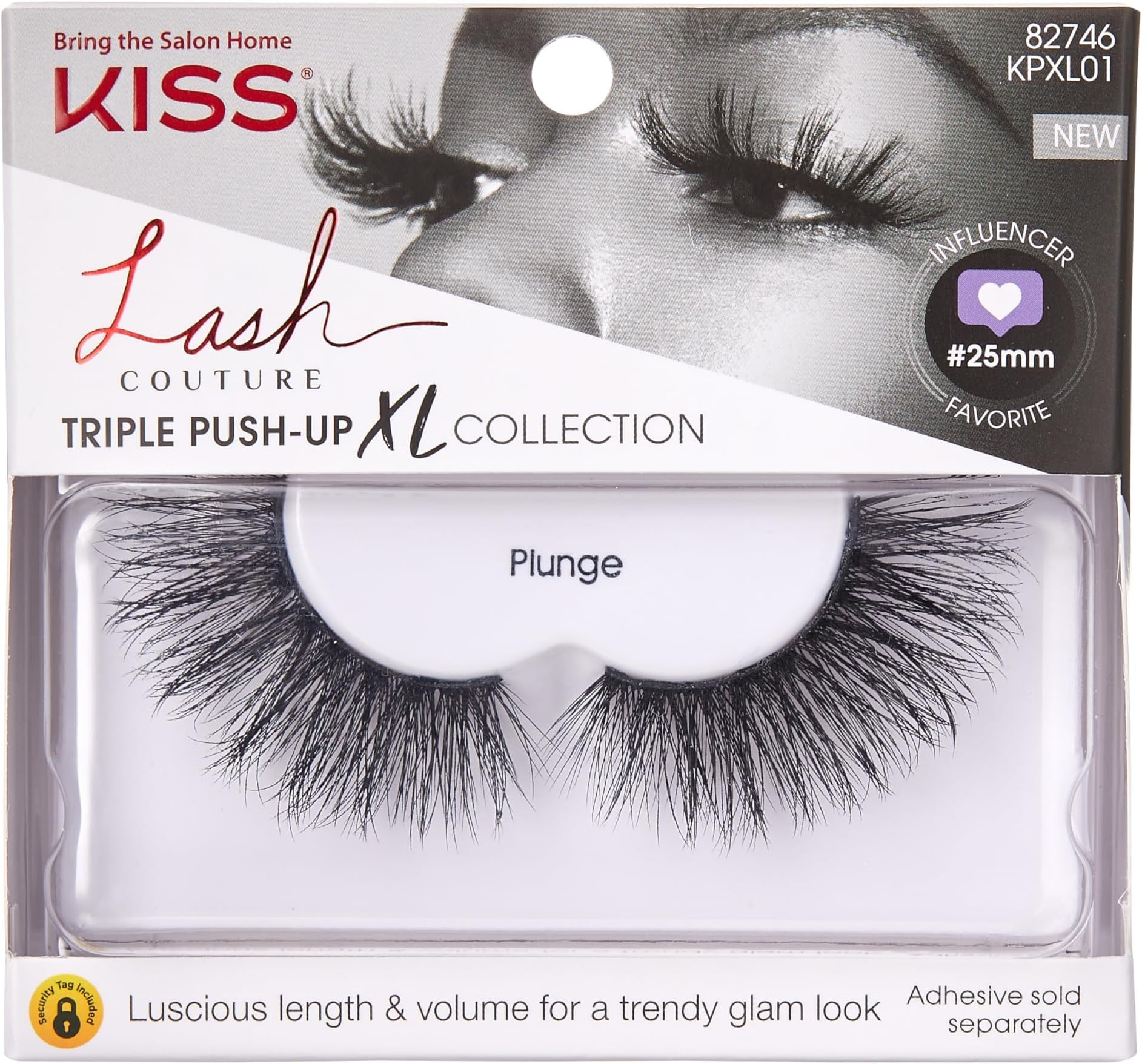 KISS Lash Couture Triple Push Up XL False Eyelashes, 3D Volume