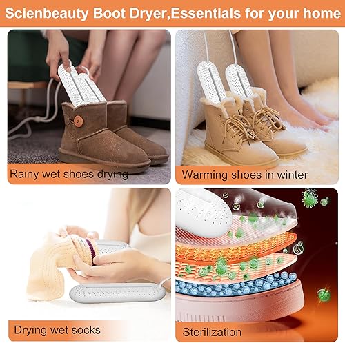 Miniatura 5 de Scienbeauty Electric Shoe Dryers, Portable Boots Dryer Machine with 369 Hours Timer, Drying for Footwear, Socks, Ski Boots