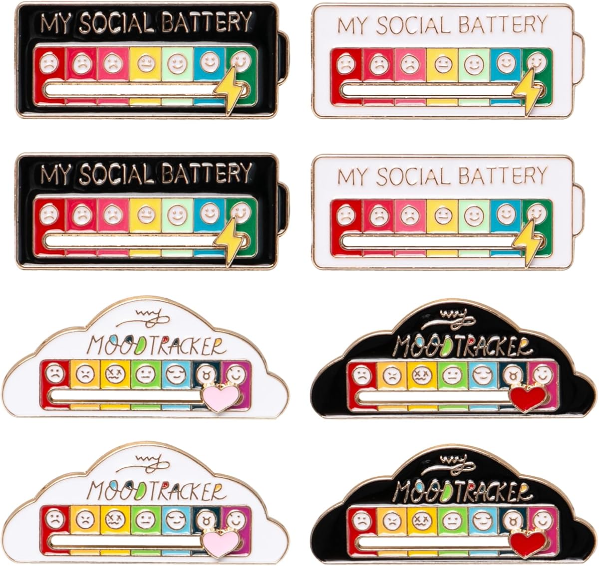 Mood Pin Social Battery Stimmung Brosche Lustige Anstecker Mood Tracker Pin Mmod Social Battery My Anstecker Brosche für Soziale Interaktionen, Schmuck, Dekoration