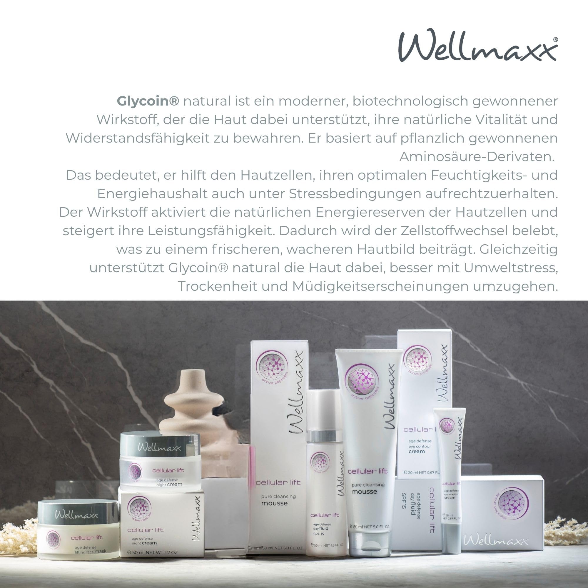 WELLMAXX® cellular lift age defense day fluid "New Formula" I Anti-Aging Wirkstoffe I alle Hauttypen I DERMATEST® Hautverträglichkeit „sehr gut“* I Vegan I Ohne Farbstoffe I 50 ml