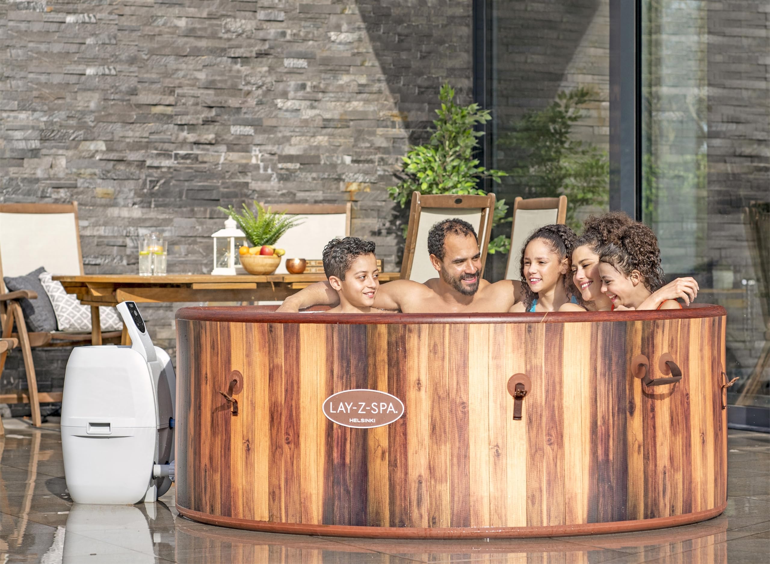 BESTWAY SPA Hinchable Lay-Z-SPA Helsinki Smart Ø180x66 cm Marrón