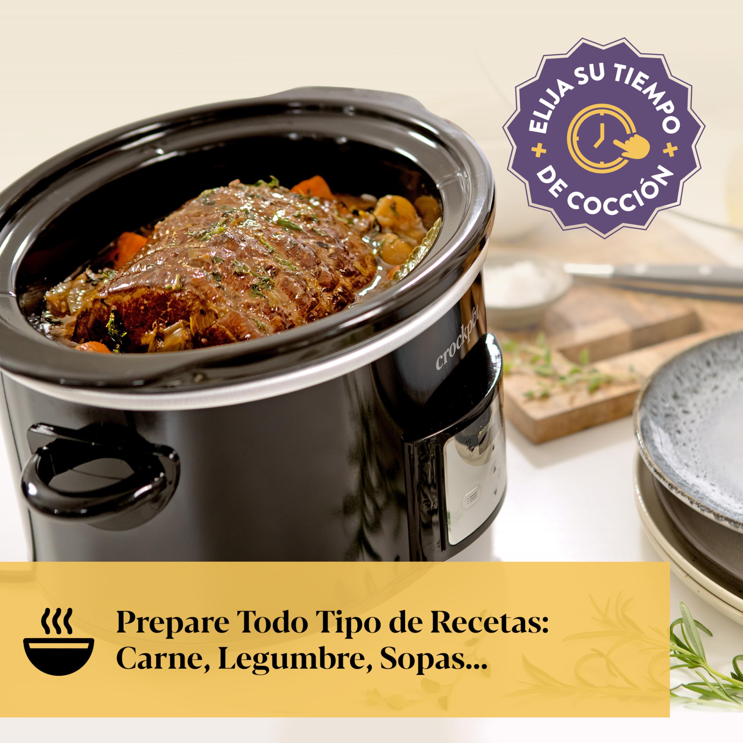 Crock-Pot Olla de Cocción Lenta Digital 3,5 L Negro CSC113X