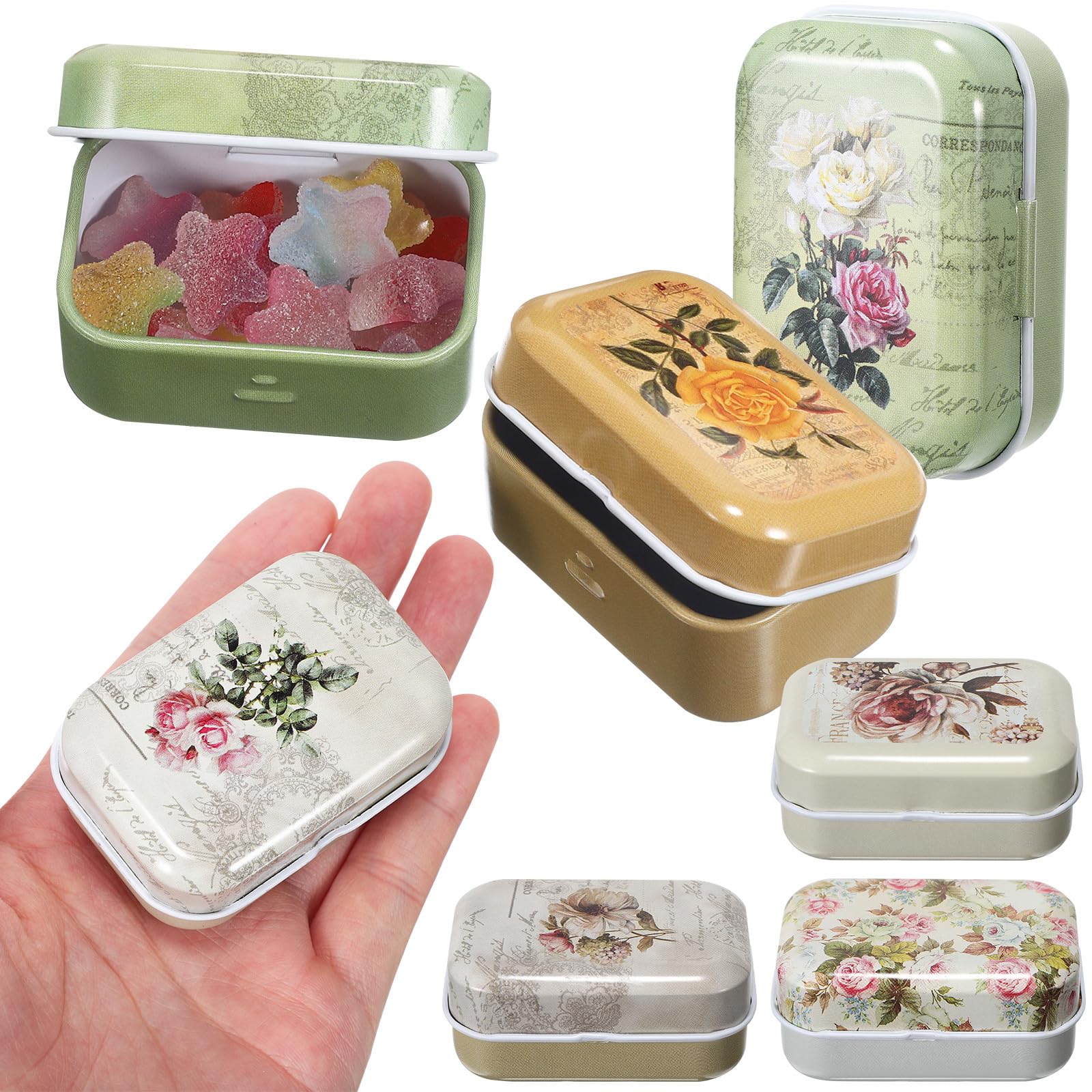 Amazon｜BESPORTBLE ギフト缶ケース ヴィンテージ風ブリキ製ジュエリー