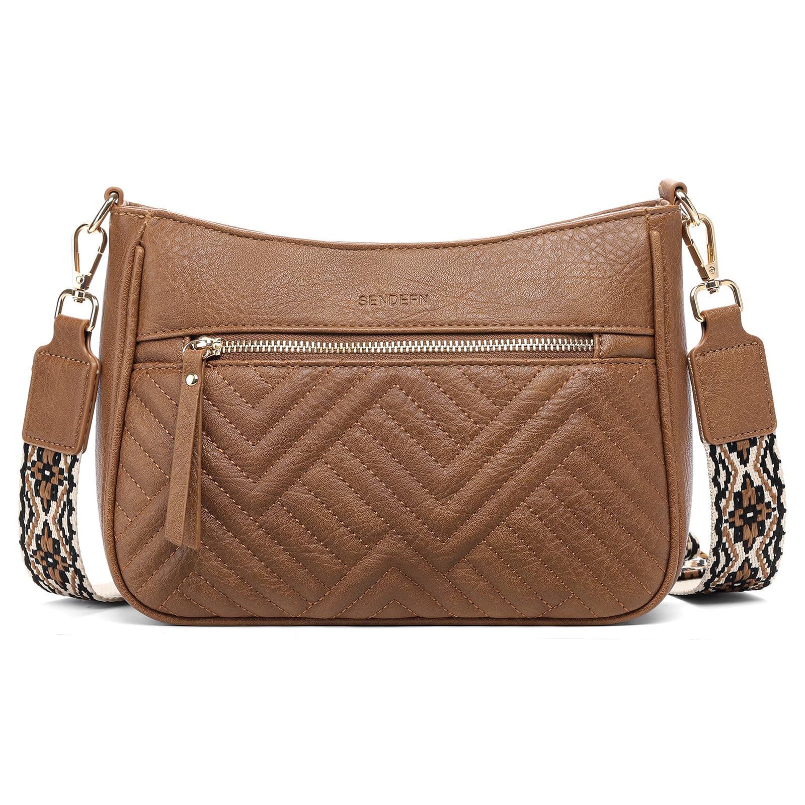 SENDEFN Crossbody Bags for Women Leather Cross Body Purses with Shoulder Strap Shoulder Handbags Wallet for Travel