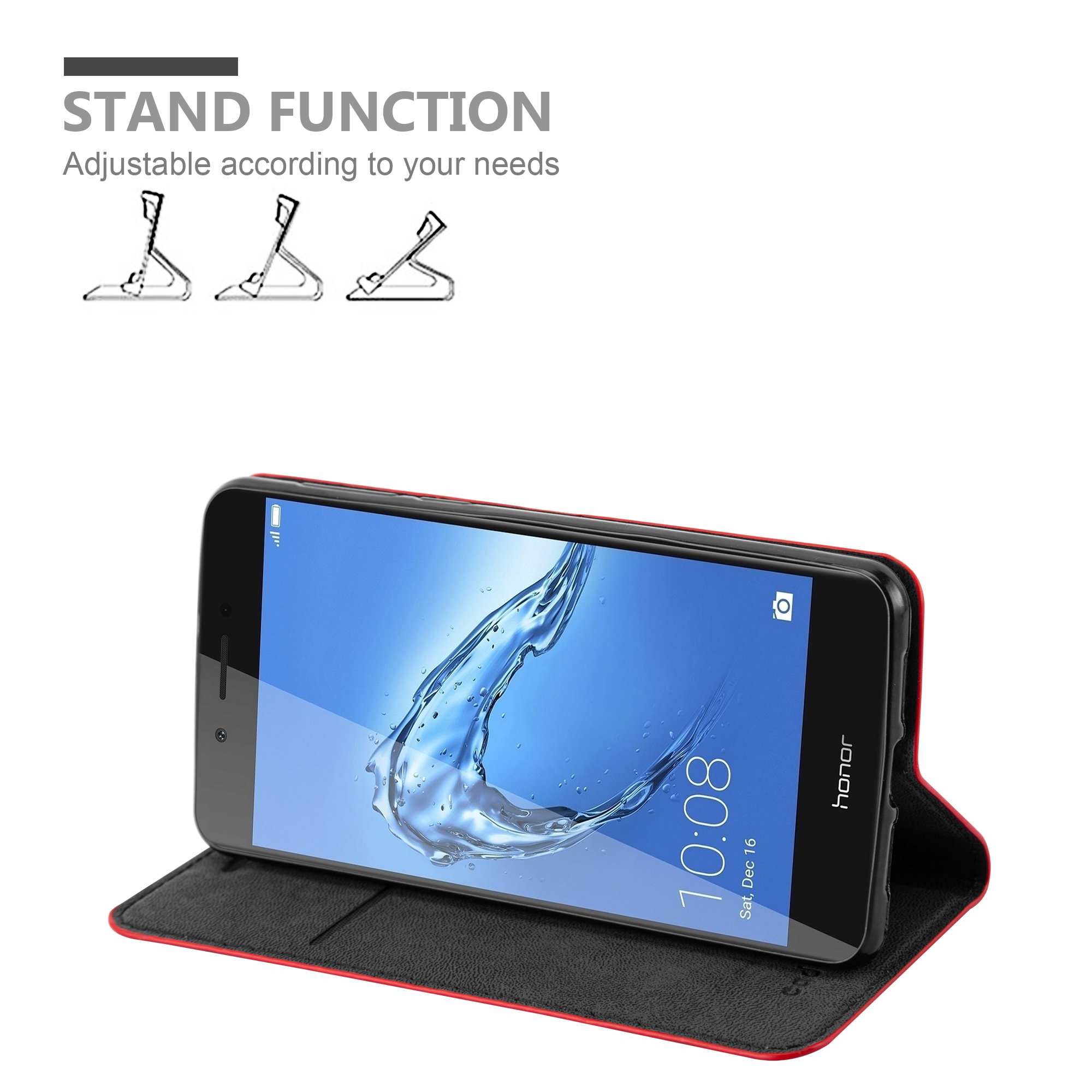 Cadorabo Custodia Libro Portafoglio Per Honor 20 Rossa Con Slot Carte E Supporto