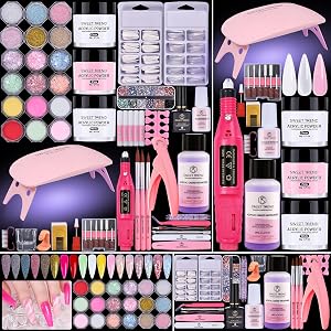 Acrylic Nail Kit for Beginners Professional Acrylic Powder Set with Everything for Starter - U V Light Nail