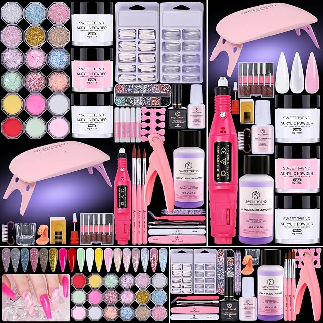 Acrylic Nail Kit for Beginners Professional Acrylic Powder Set with Everything for Starter - U V Light Nail