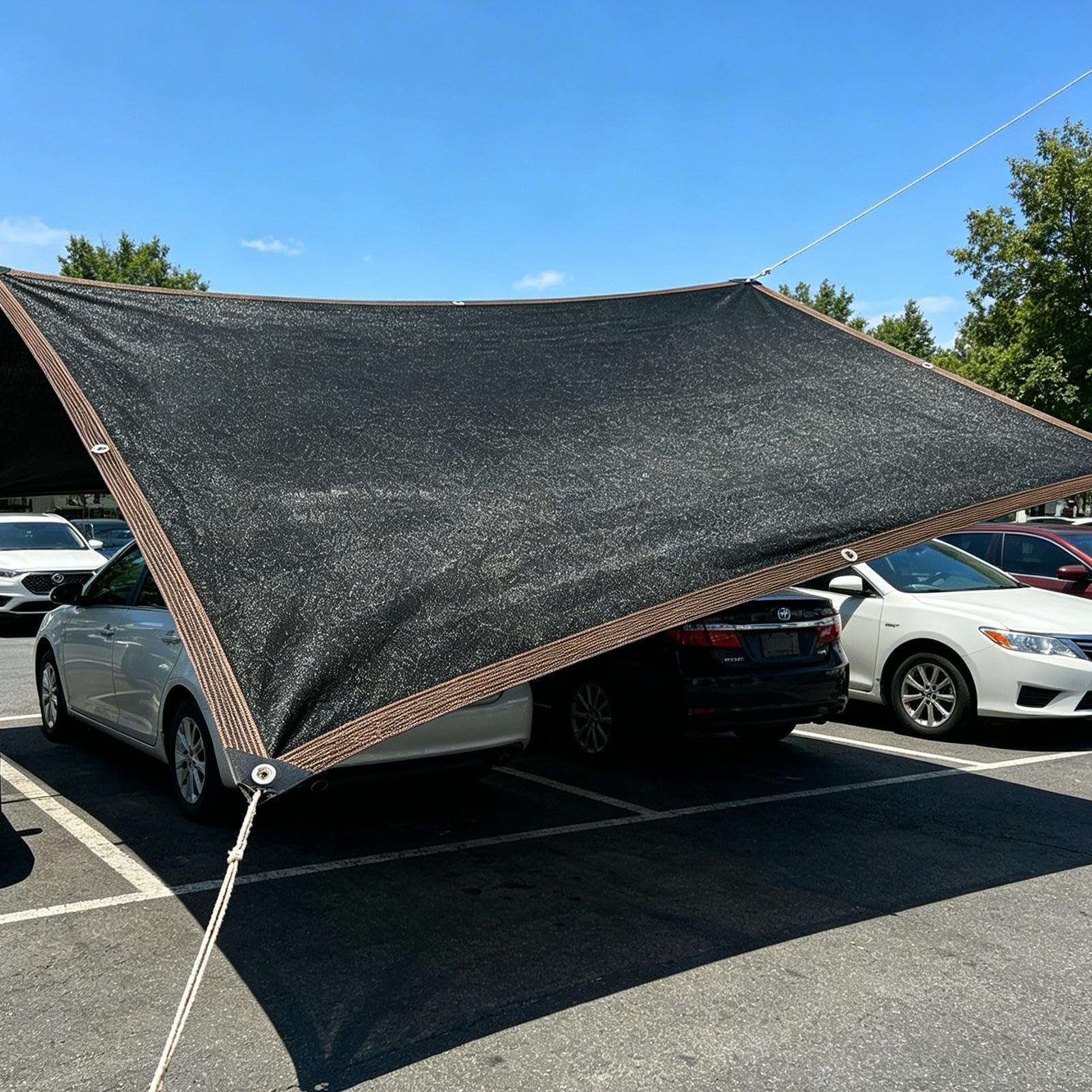 Osłona przeciwsłoneczna na taras 600x300 cm Siatka UV z oczkami