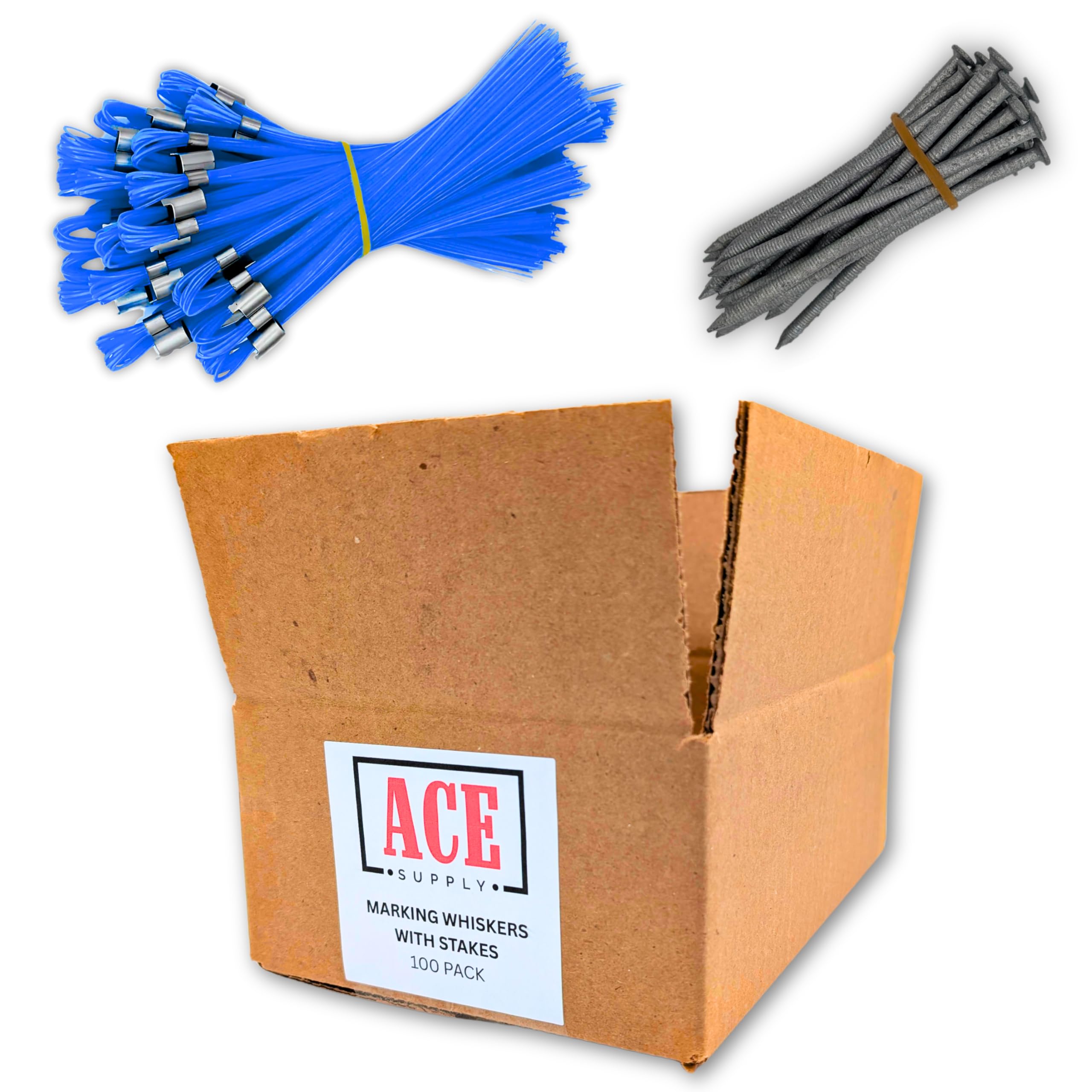 Orange Marking Whiskers With Stakes - 25 Pack - Durable Marking Whisker Set - Use Survey Whiskers As Ground Markers, Construction Markers, Or Trail Markers — Amazon image 12