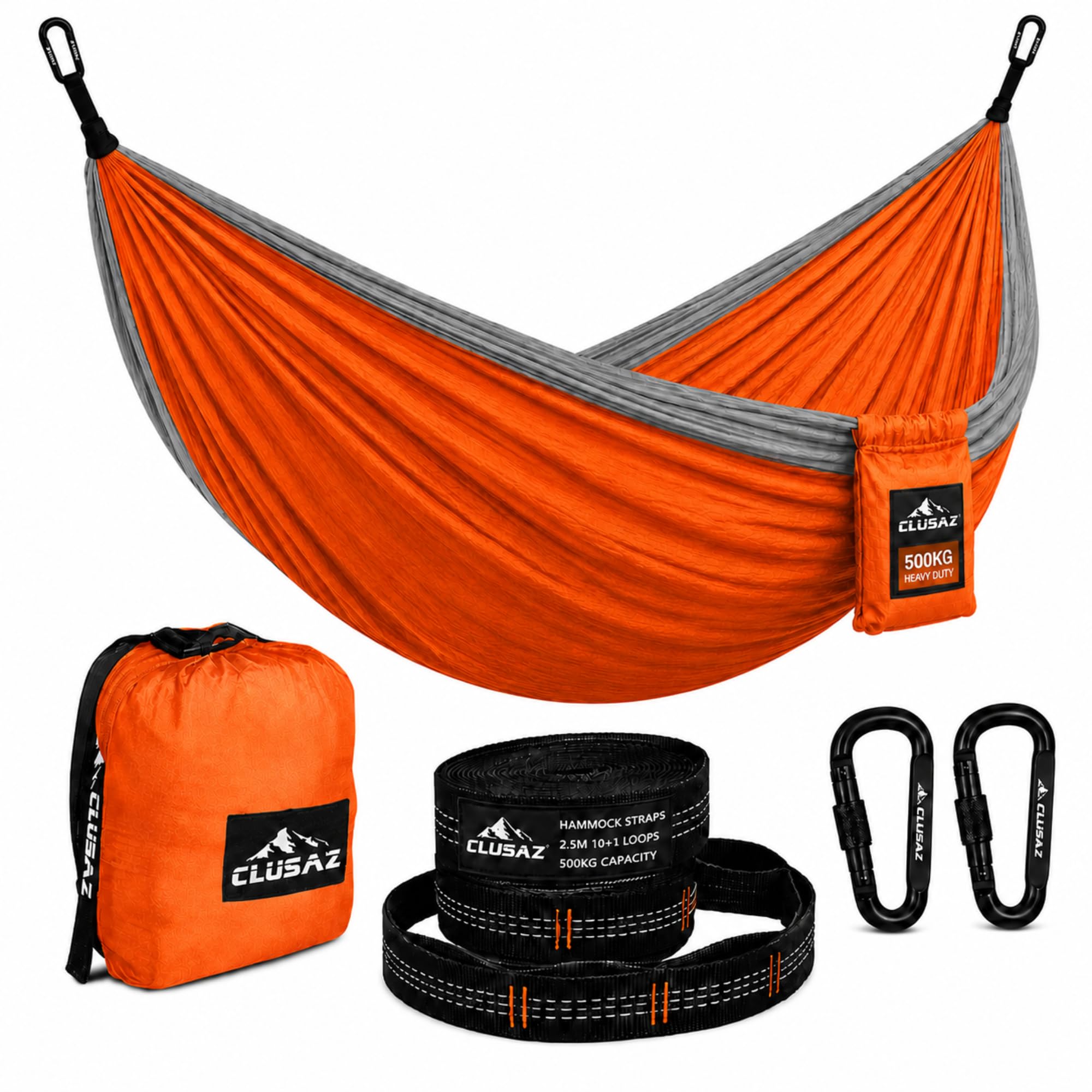 Hamaca Doble Paracaidas 300 X 200cm, con 2 Correas para Árboles, 2 Mosquetones, 2 Persona Colgante Hamacas, Portátil Plegables Camping Accesorios para Camper Furgonetas, Playa, Viaje