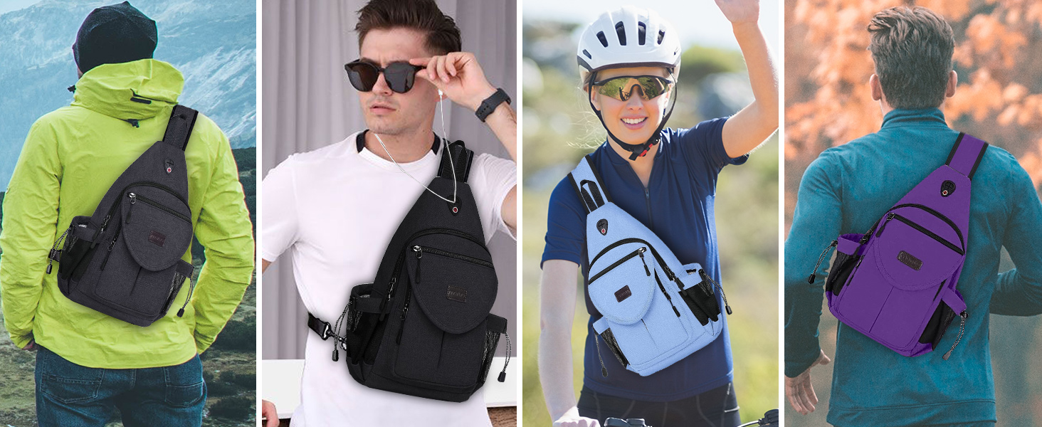 MOSISO Zaino Borsa a Spalla Travel Hiking Trekking, Crossbody Convertibile Custodia a Tracolla con Tasca Frontale One Borsa Tracolla sul Petto,Marrone Carruba