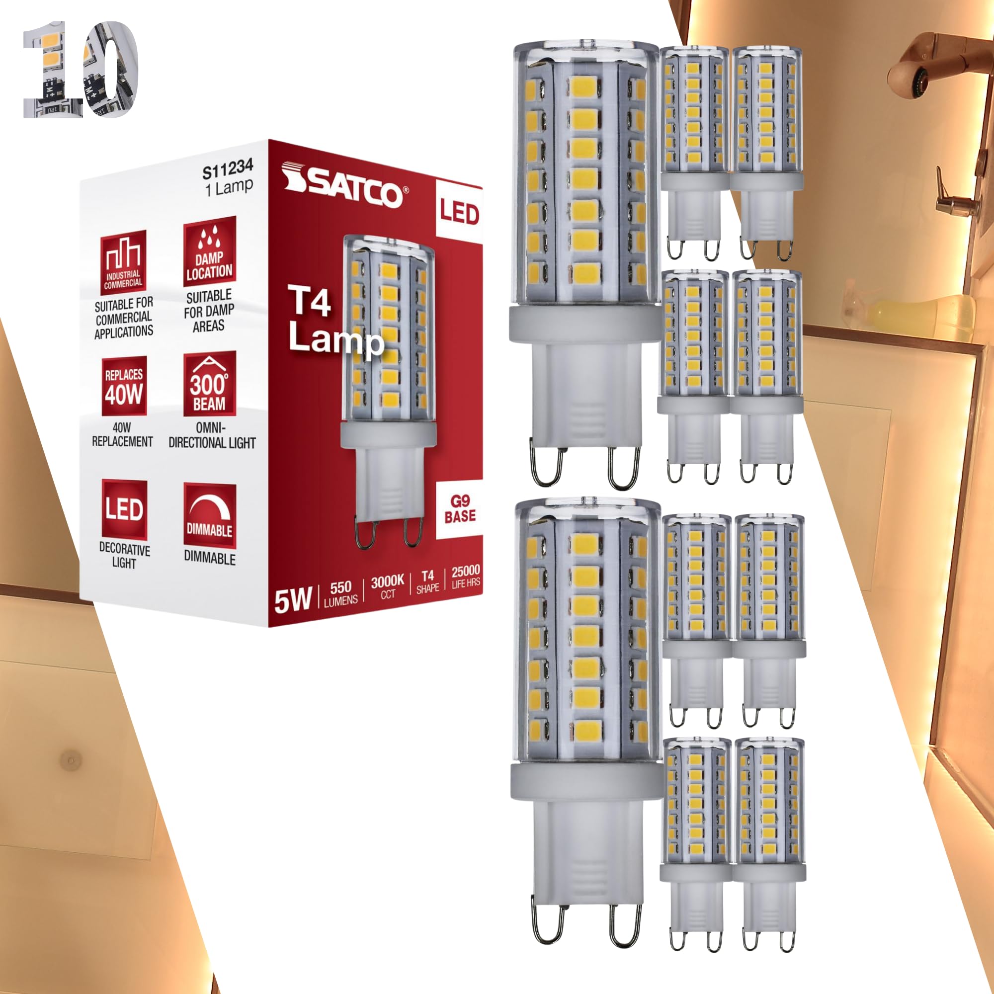 Satco S11234 5W LED G9 Base 3000K Soft White Clear Finish 120V