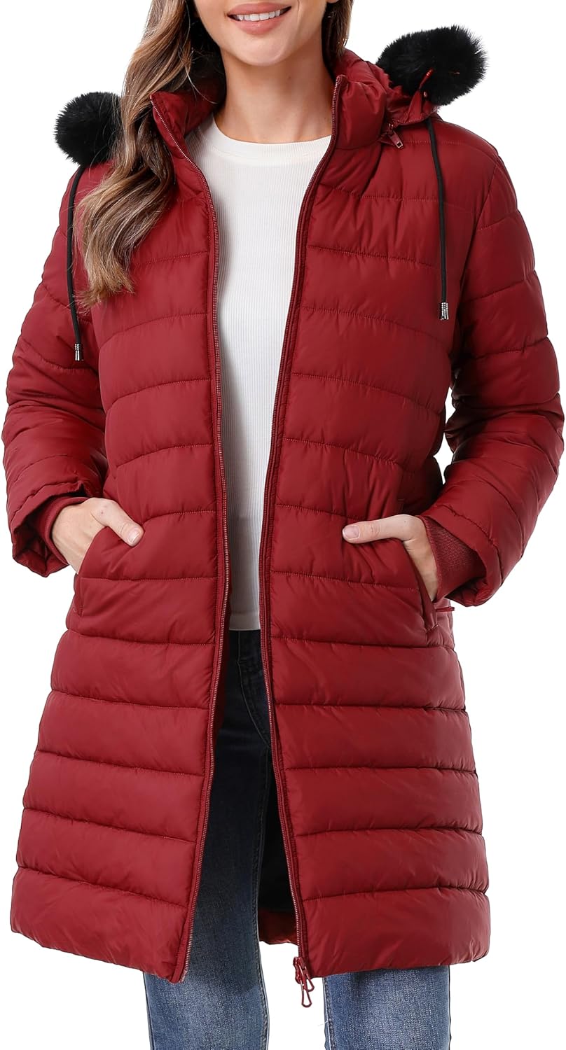 GOLDLADIES Women's Waterproof Long Down Jacket,Warm Winter Hooded Puffer Coat Thickened for Hiking Outdoor - Image 5