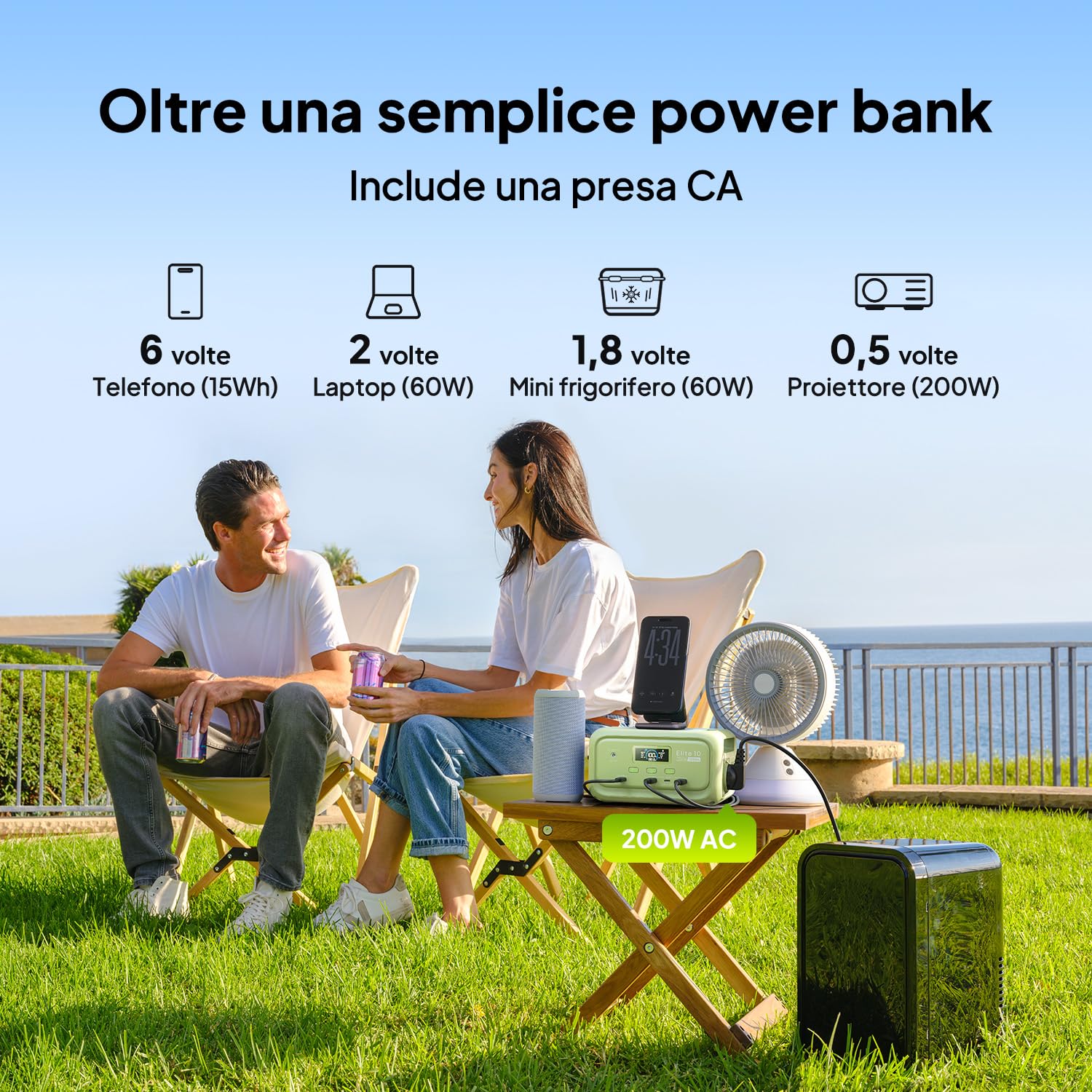 BLUETTI Elite 10 Mini Power Station 128Wh - UPS per Camping - Dettaglio