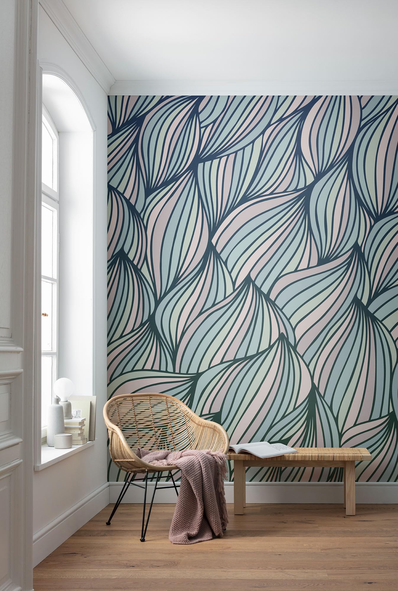 Komar Non-Woven Photo Wallpaper - Gentle Waves - Size 250 x 250 cm - Wallpaper, Wall Decoration, Living Room, Bedroom, Office