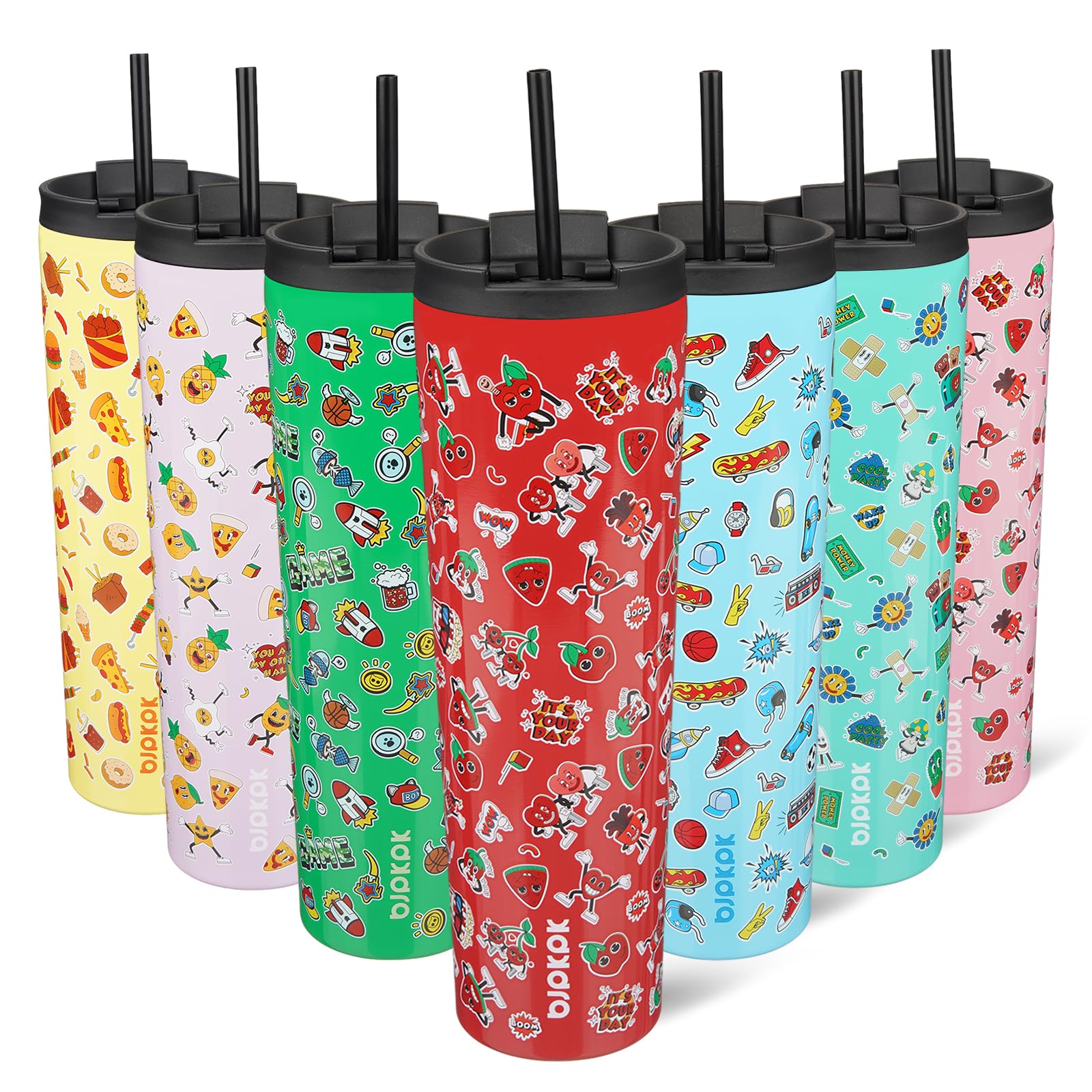 BJPKPK 34oz Coffee Tumbler with Straw, Insulated Stainless Steel Cup