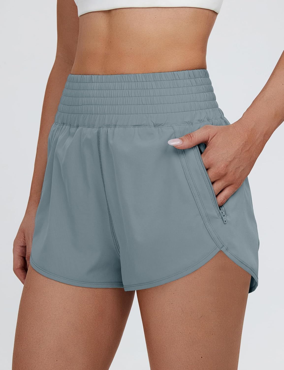 BMJL Women's Athletic Shorts High Waisted Running Short Pocket 2.5" Sporty Shorts Gym Elastic Workout Shorts - Image 6