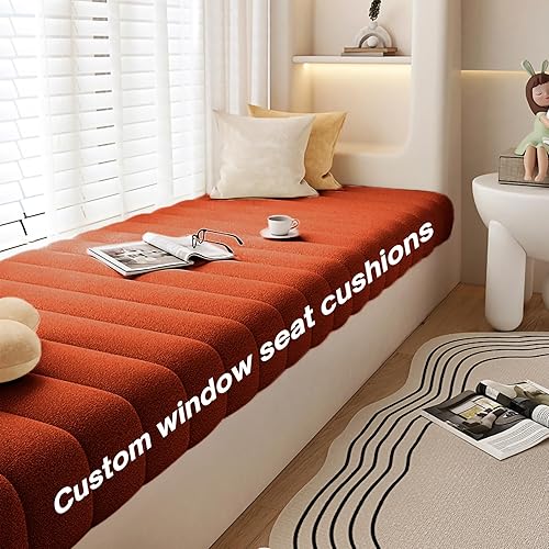 Miniatura 7 de Cojín de asiento personalizado para ventana de interior, cojín de lino de peluche, cojín impermeable para muebles, parte inferior antideslizante,