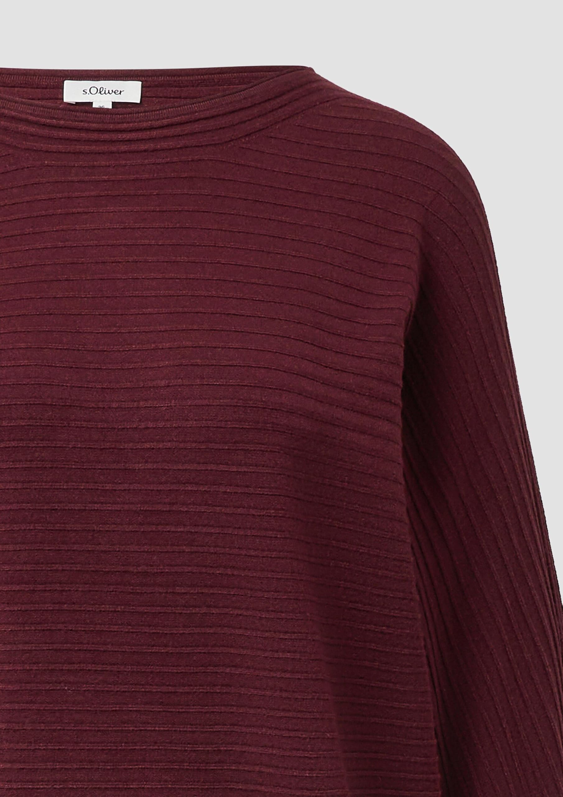 s.Oliver Pullover in Rippstruktur mit Fledermausärmeln