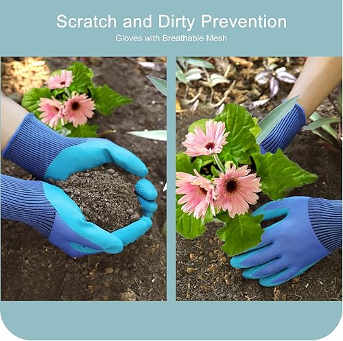 Miniatura 3 de Kynup Herramientas de jardín, regalo de jardinería de 7 piezas para mujeres, hombres, juego de herramientas de mano de jardinería con acero