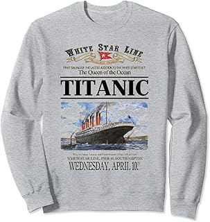 Titanic Sweatshirt Vintage Ship Atlantic Ocean Voyage Poster