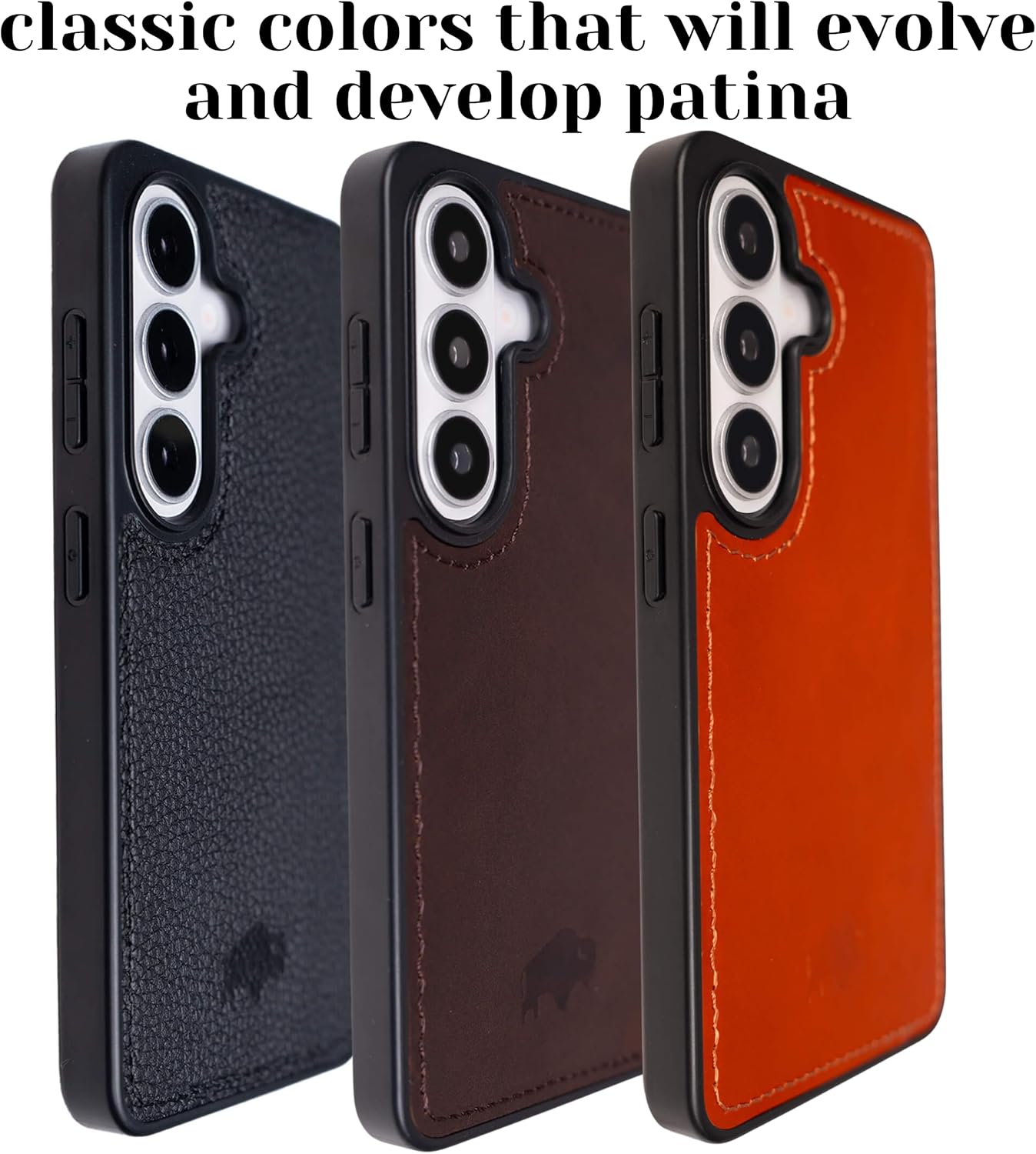 BLACKBROOK for Samsung S26 Leather Case – York Slim Protective Cover – Ready for MagSafe and Wireless Charging, Full‑Grain Leather, Soft Suede Interior