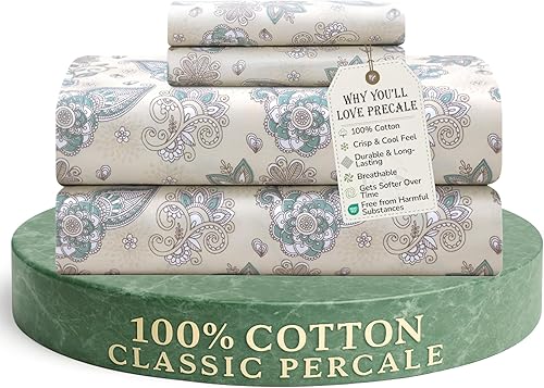 Feather & Stitch - Juego de sábanas de 100 % algodón más suaves, juego de sábanas de tamaño matrimonial, juego de 4 piezas, ropa de cama de tejido Feather & Stitch - Juego de sábanas de 100 % algodón más suaves, juego de sábanas de tamaño matrimonial, juego de 4 piezas, ropa de cama de tejido