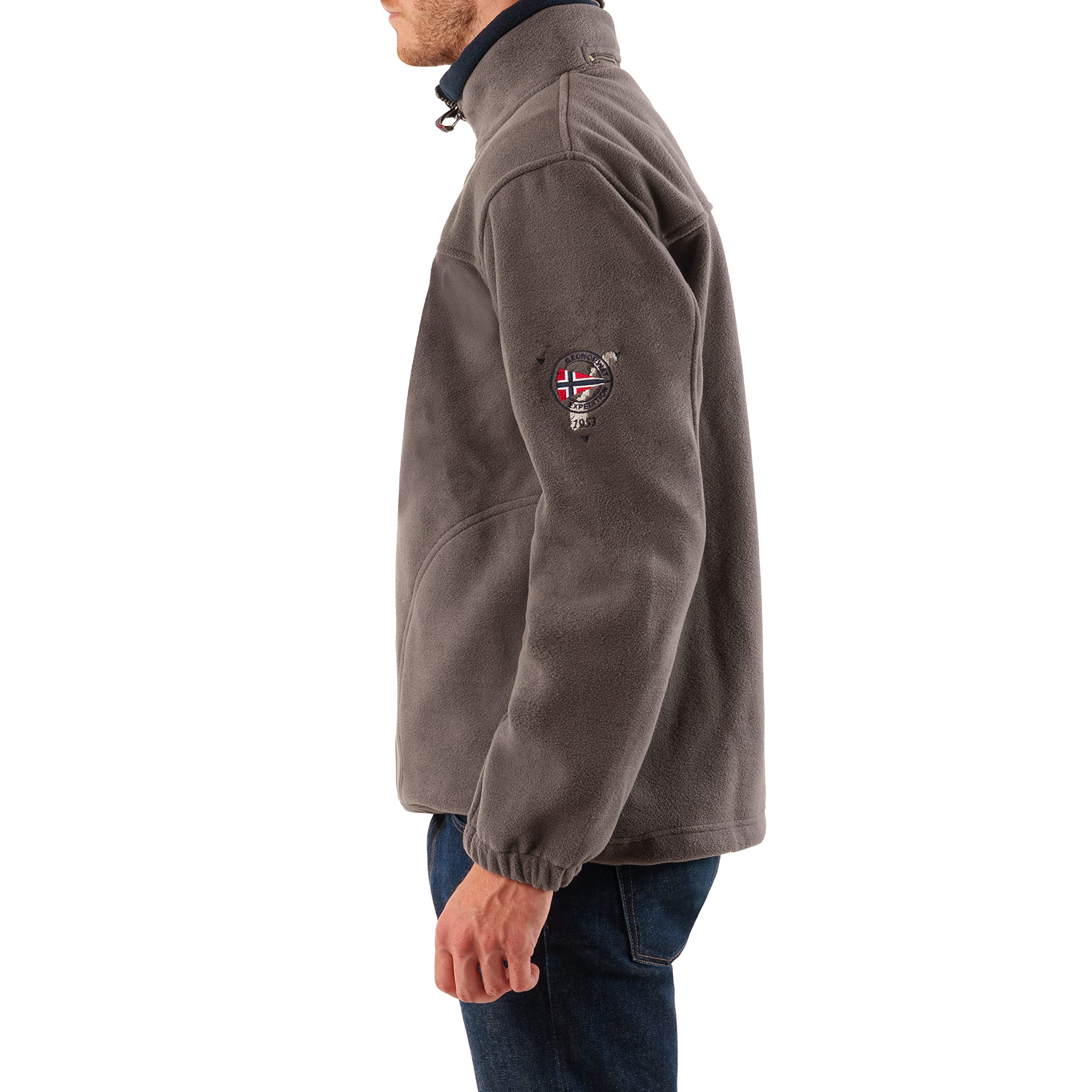 Geographical Norway - Calda giacca da uomo in pile invernale/mezza stagione grigio scuro XXL