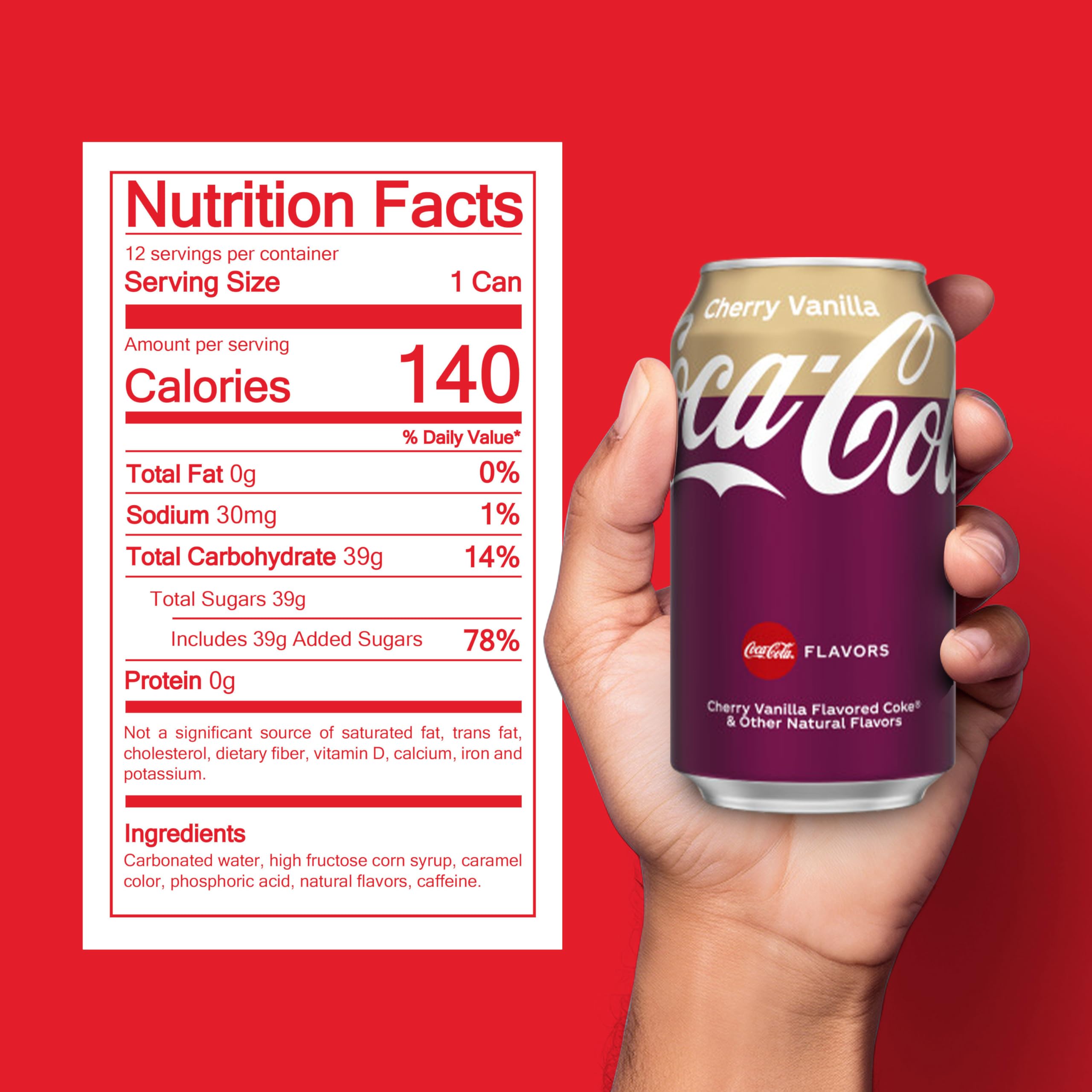 Coca-Cola, Coke, Cherry Vanille, 355 ml, 12 Stück