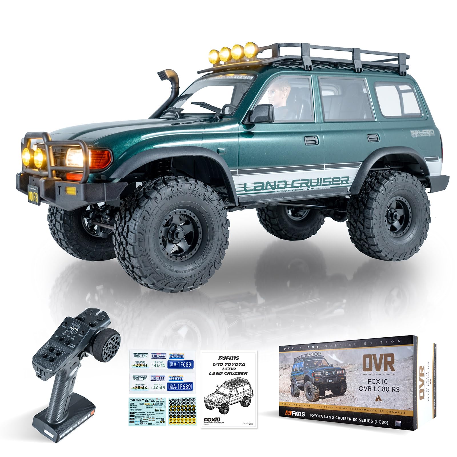 【FMS】(1/10)LC80【SCX-10】 Amazon.com: FMS 1/10 LC80 Brushless RC Crawler, FCX10 Toyota & OVR