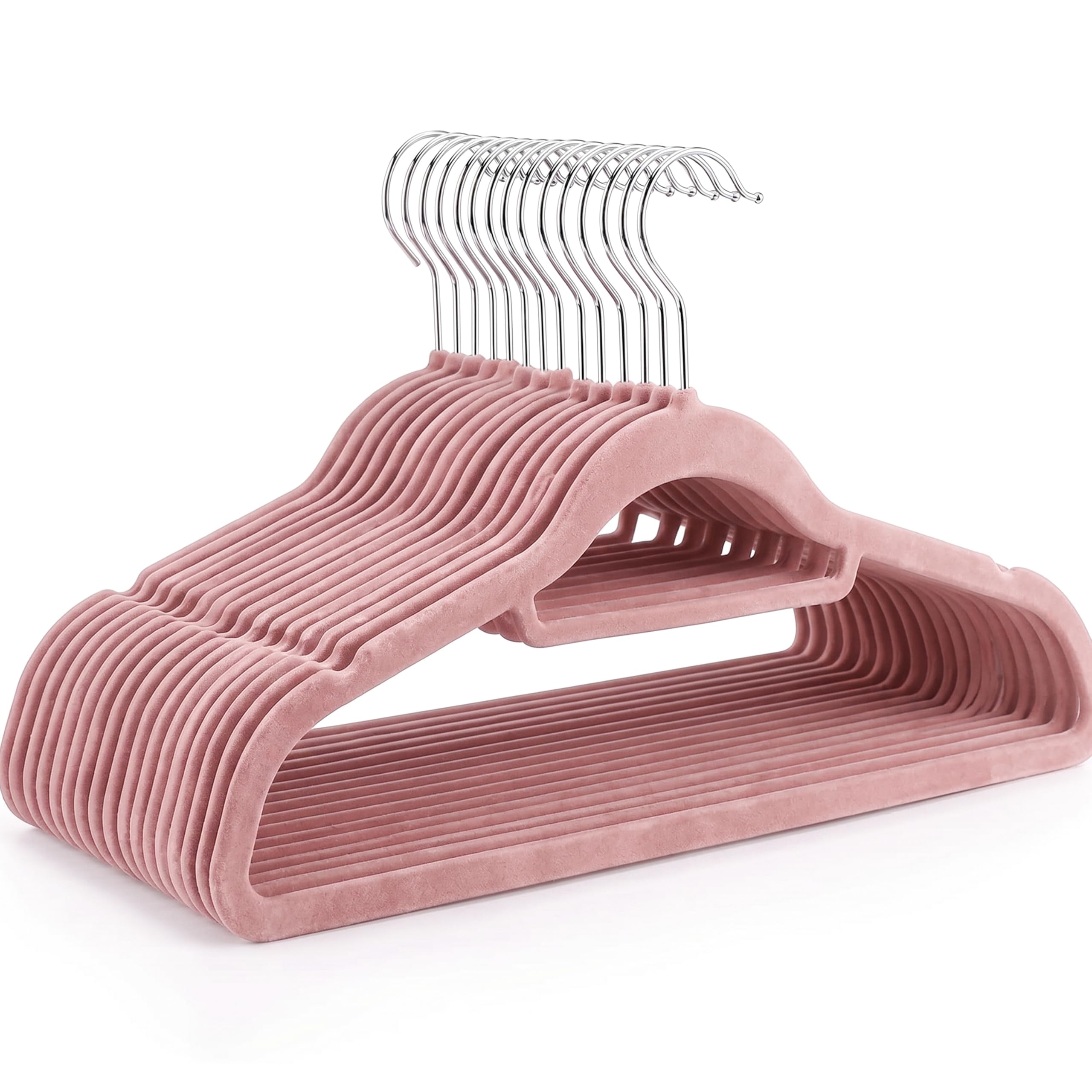 Housezy Coat Hangers, 20 Pack, Non-Slip Velvet Hangers for Clothes with Tie Bar & 360° Rotating Hook, Strong & Durable, Slim Space Saving Design for Coats, Shirts, Jackets & Trousers