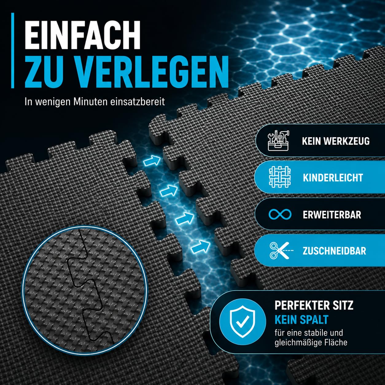poolomio® Bodenschutzmatte Pool 8 Stück XXL 50x50 cm – Poolmatte Outdoor, rutschfest & isolierend – Pool Unterlage Schutzboden für Whirlpool & Aufstellpool, Eva Puzzle Matte grau