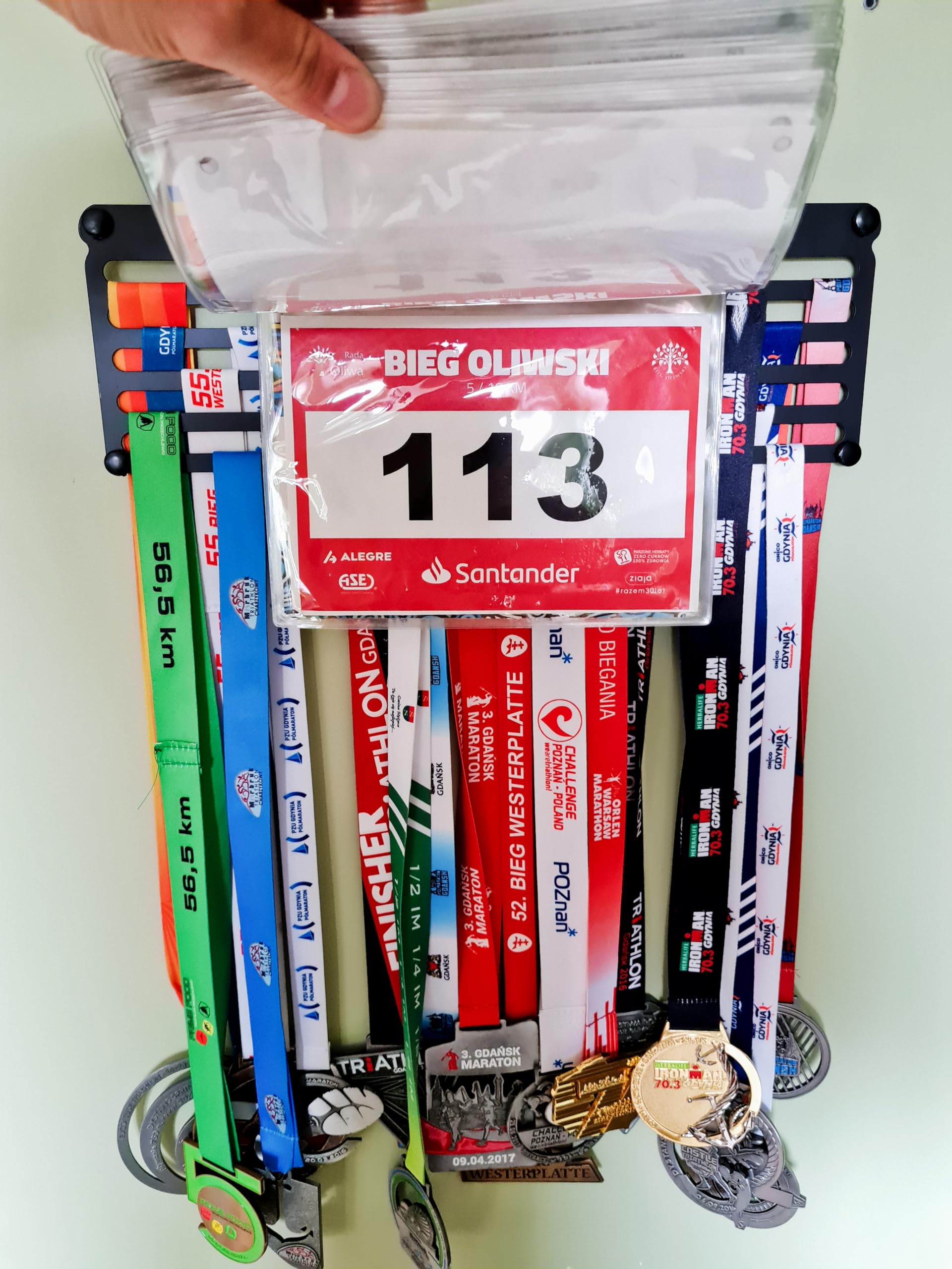 Set 10 Pochettes Dossards PVC - Protection Transparente Numéros Course (23x19,5 cm) - Compatible Porte-Médailles RUNGIFT - Running Marathon Triathlon