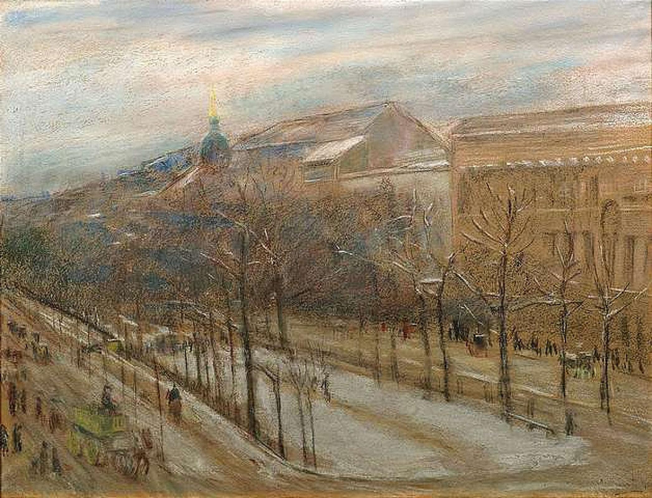 SERENDIPITP Retro Picture Poster Wall Art Pictures Painting Unter den Linden by Max Liebermann Wall Art Canvas Print for Wall Decor 60x90cm