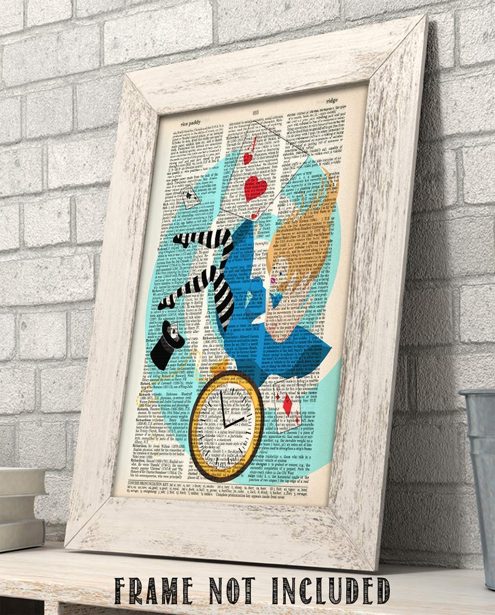 Upcycled Dictionary Art - - Classic Office and Home Decor, Library Water Color Wall Art, Animal Print Vintage Book Page Bedroom Decoration, 8.5x11 Unframed Art Poster: Alice Falls
