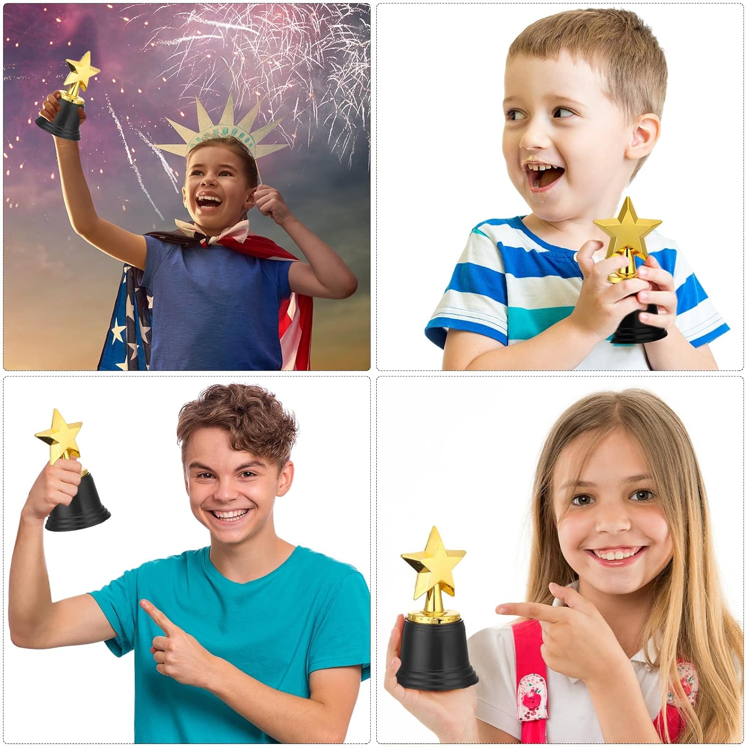 Jerify Mini Star Trophy Awards Bulk 4.7 Inch Gold Trophy Awards Plastic Cup for Party Favors Soccer Football Winning Prize Competitions Carnival Rewards