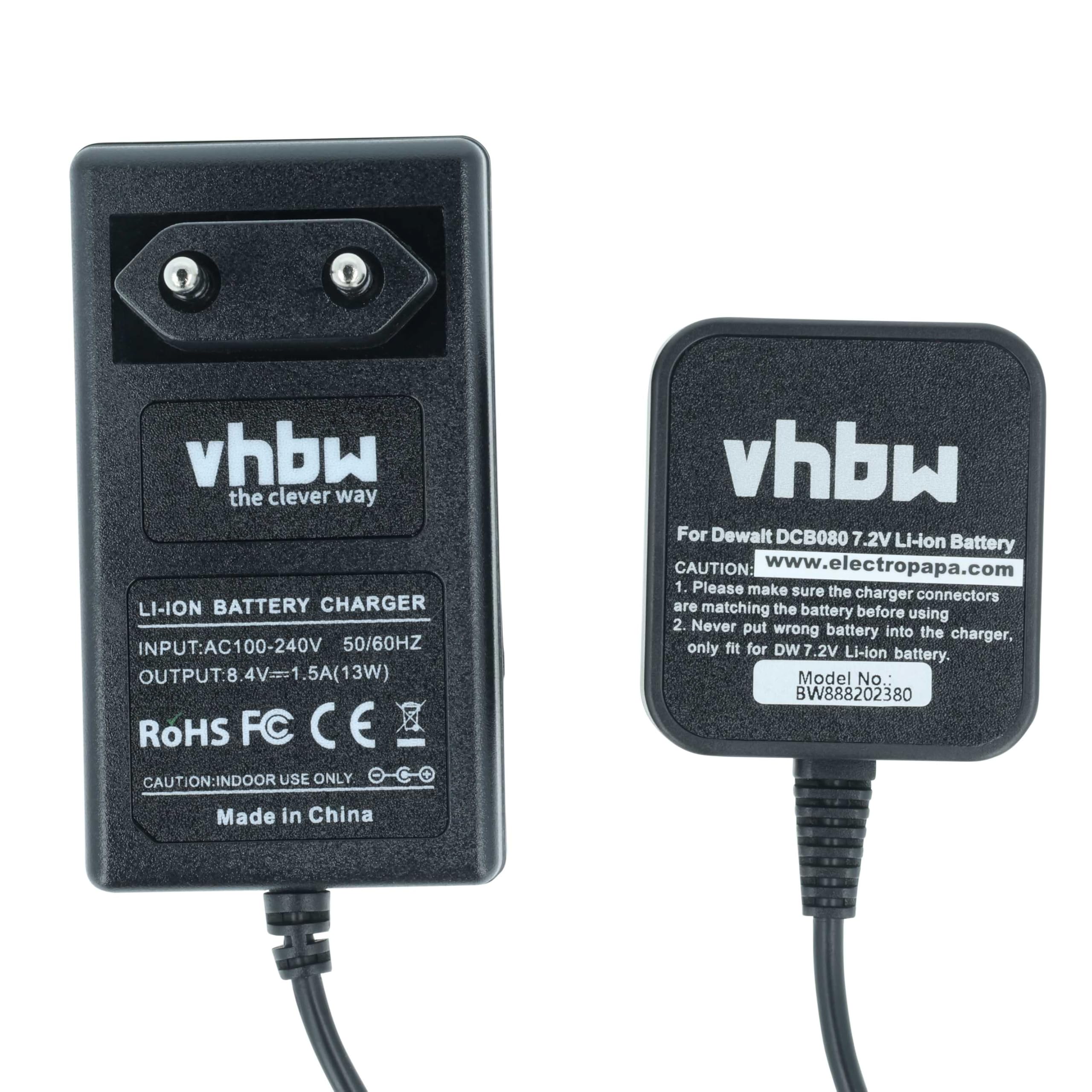 vhbw Cargador rápido Compatible con Dewalt DCB095, DCF680, DCF680N1, DCF680N2, DCF682, DCL023, DW4390 Herramientas, baterías de Li-Ion