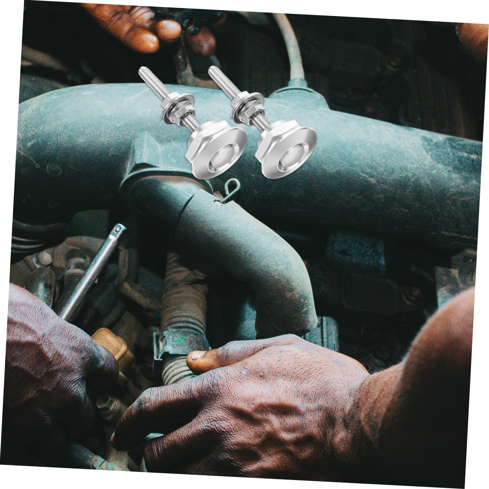 HAPINARY 1 Set Aluminum Hood Pin Quick Release Latch Kit for Vehicle Hood Locking Durable Bumper Fasteners for Secure Engine Cover Easy Installation