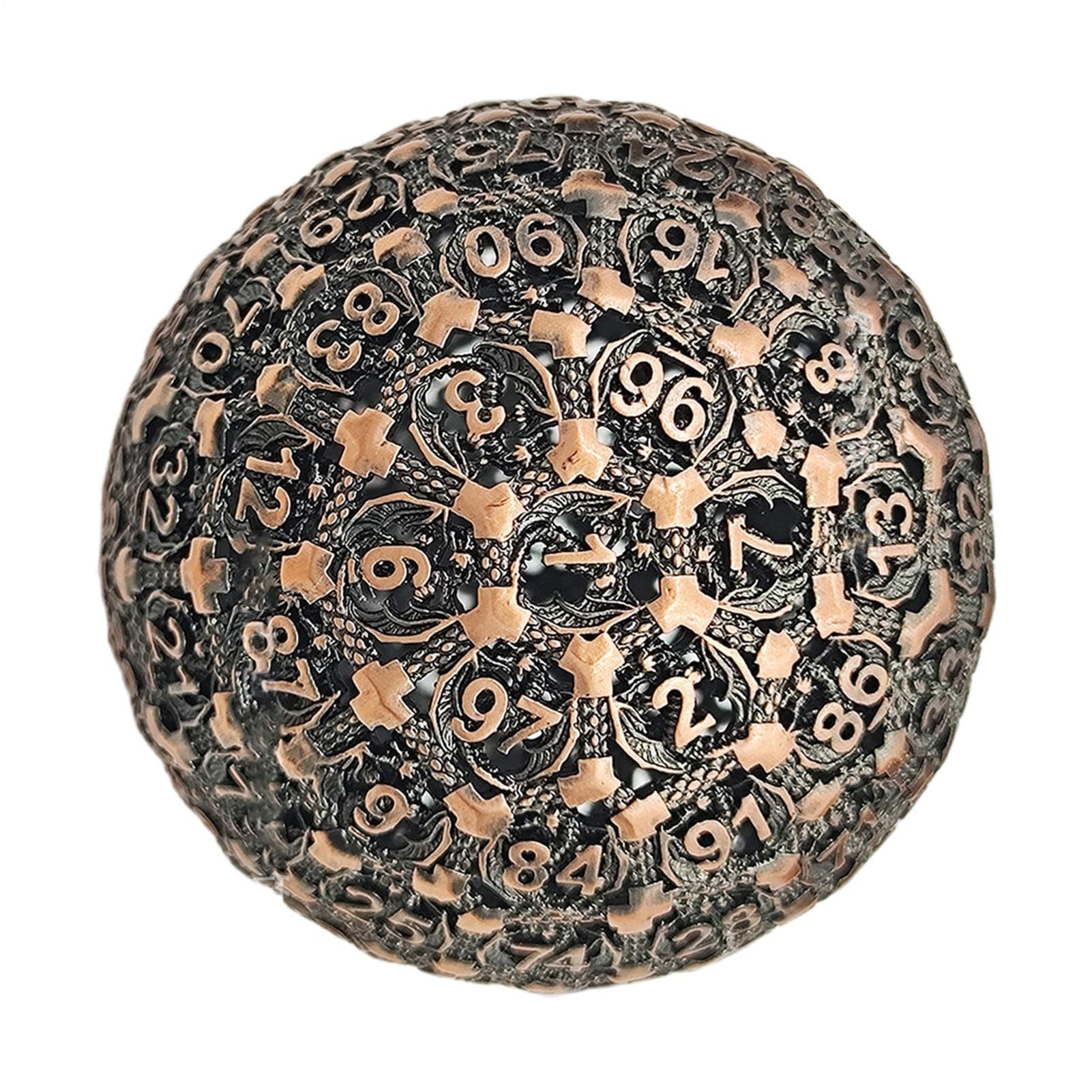 Heavy 100-Sided Rpg Metal Dice, Precision Numbered Game Die, Solid Collectors D100 for Fantasy Gamings, Role Adventure Accessory for Dungeon Masters and Fans, 1.97x1.97 Inches